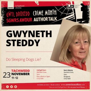 🔍 Crime Month – Author talk with Gwyneth Steddy 🔎 

Today is the day that Crime Cymru author Gwyneth Steddy will be visiting Sarn Library.

If you are booked in, be sure to come along!

#Awen #CrimeMonth