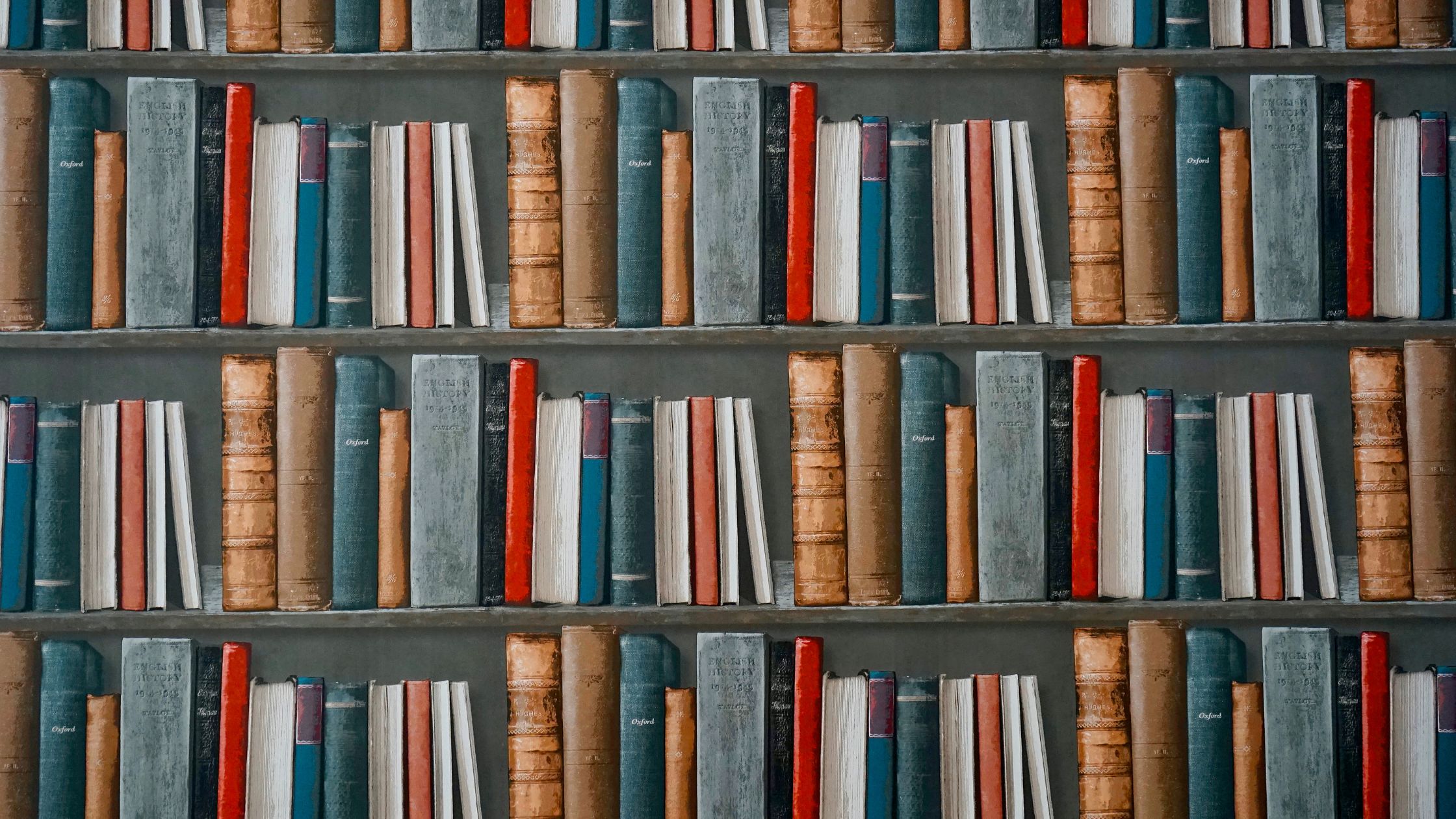 Shelves of books.