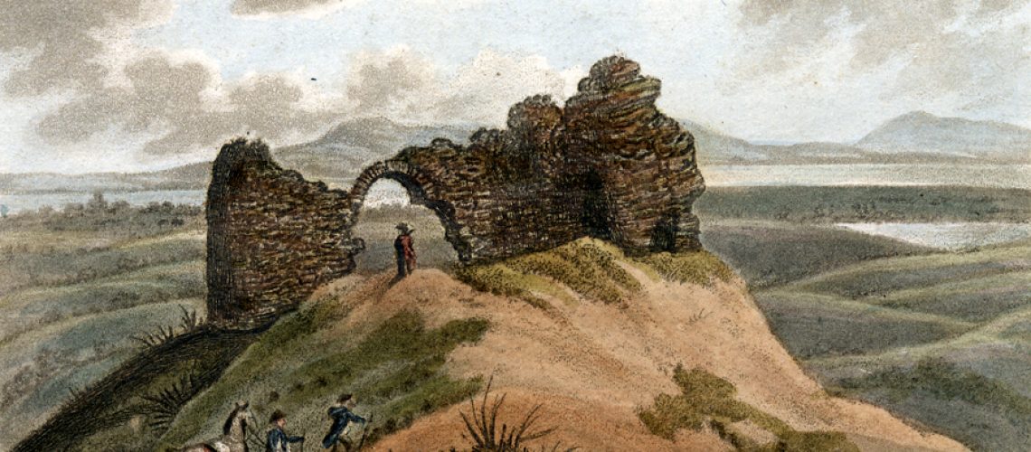 P002740 drawing of Kenfig Castle 1805 - Awen Archives