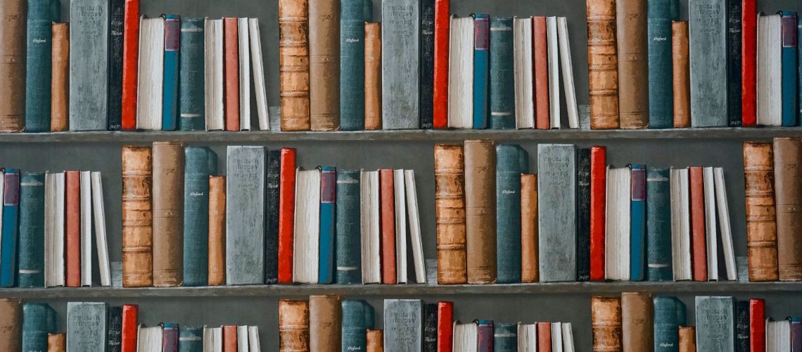 Shelves of books.